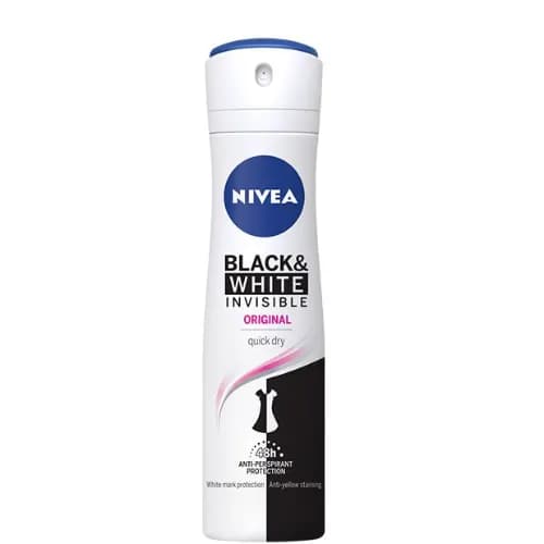 Nivea Original Invisible Black & White Quick Dry Deodorant Spray For Women 150ml