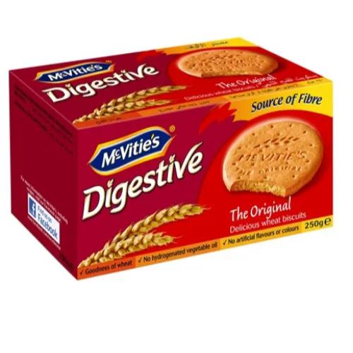 Mcvities Digestive Original Wheat Biscuits - Hydrogenated Vegetable Oil Free, Artificial Colors Free, Artificial Flavors Free 250g