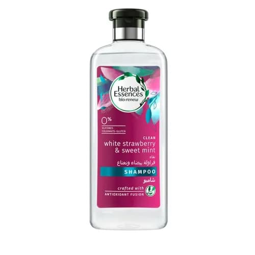 Herbal Essences Bio Renew White Strawberry & Sweet Mint Shampoo- Paraben Free, Silicone Free, Gluten Free, Colorants Free 400ml