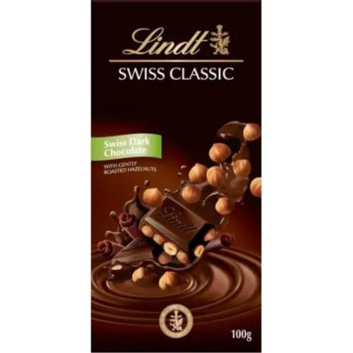 Lindt Swiss Classic Dark Chocolate With Roasted Hazelnuts 100g