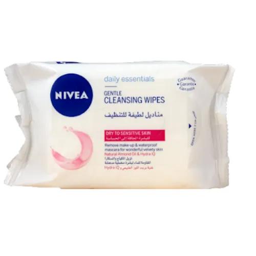 Nivea 3in1 Gentle Cleansing Face Wipes For Dry To Sensitive Skin 25 Tissues