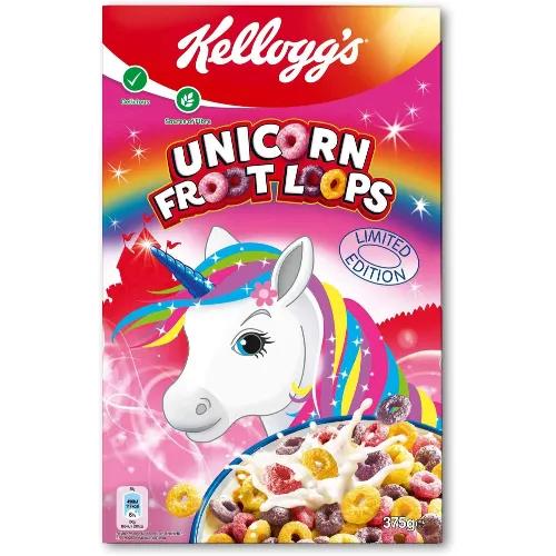 Kelloggs Unicorn Froot Loops Cereal - Artificial Flavors Free, Artificial Colors Free 375g