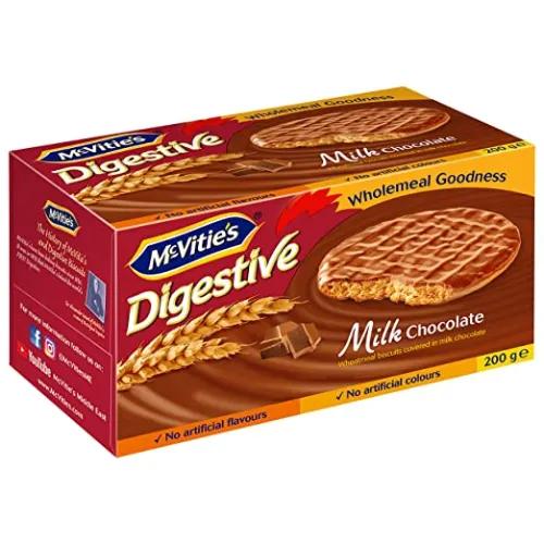 Mcvities Digestive Milk Chocolate Biscuits - Artificial Colors Free, Artificial Flavors Free 200g