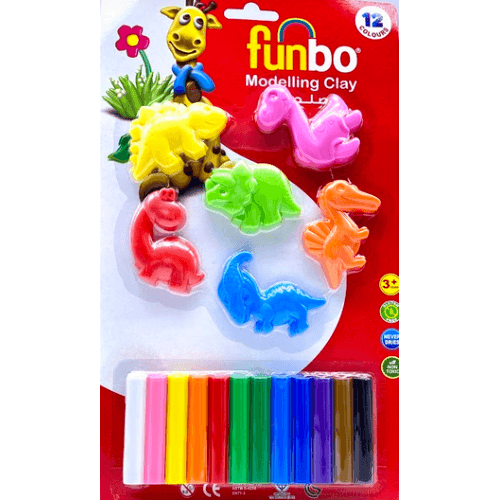 Modelling Clay 12 Colors With Dinosaurs From Funbo - 5117