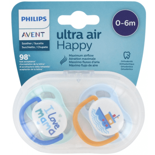 Philips Avent Soother- Ultra Air Happy 0-6 Months 080/01