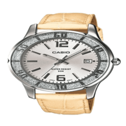 Casio Analog Watch - Silver & Beige

