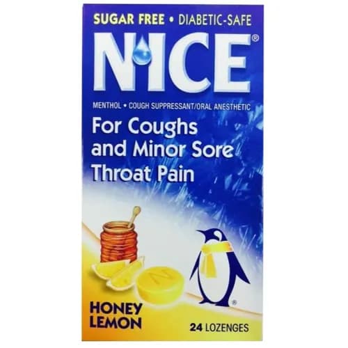 Nice Honey Lemon Lozenges 24 Pieces Sugar Free