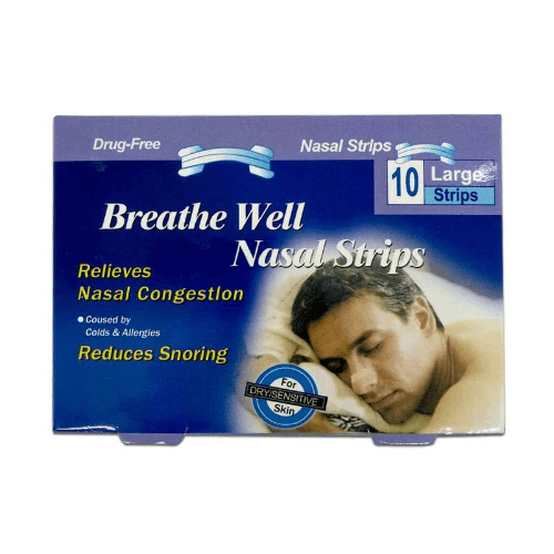 Breathe Well Nasal Strips Large 10 Pieces