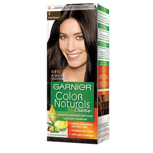 Garnier Color Naturals Permanent Hair Color Creme 3 Dark Brown