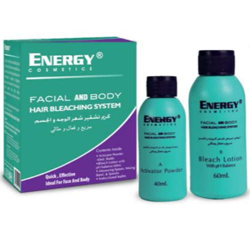 Energy Facial And Body Hair Bleaching System Ltion 60 Ml/ Bowder 40 Gm