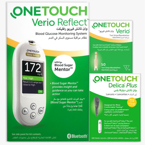 One Touch Verio Kit Meter Offer (2X50 Verio Strips +100 Lancets Delica Plus)