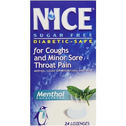 Nice Menthol Eucalyptus Lozenges 24 Pieces Sugar Free