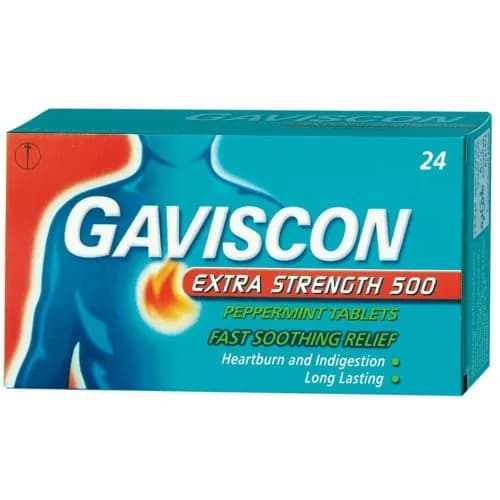 Gaviscon Extra Strength 500 Mg Tablets 24'S