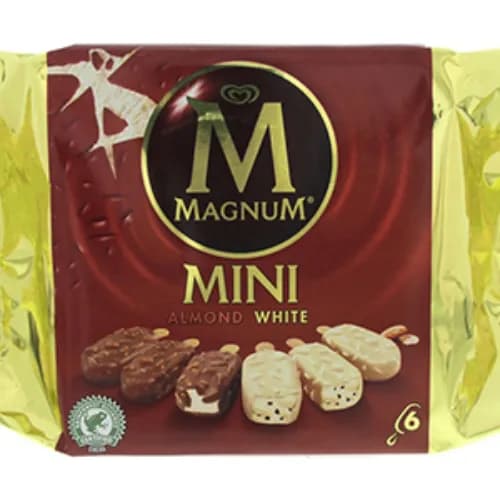 Magnum Mini Almond White Ice Cream 6Pcs