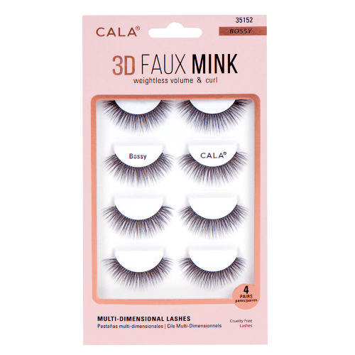 Cala 3D Faux Mink Lashes: Bossy (4 Pack)