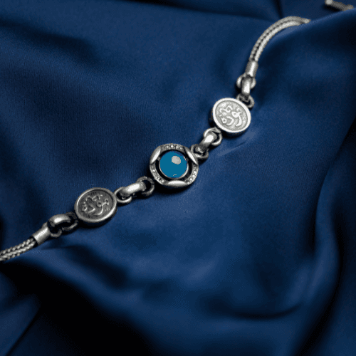 "Affection" Bracelet with Navy Blue Stone- 1196