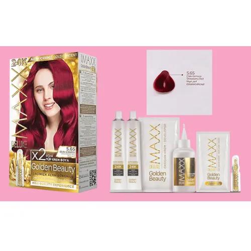 Maxx Deluxe 24K Gold Hair Dye - Strawberry Red (5.65)