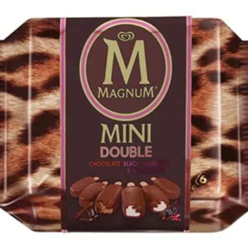 Magnum Mini Double Chococlate  Mulberry & Blackberry Ice Cream 6 X 60 Ml