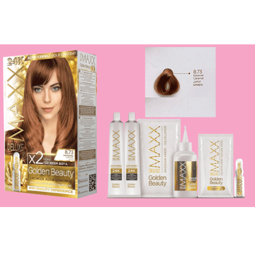 Maxx Deluxe 24K Gold Hair Dye - Caramel (8.73)