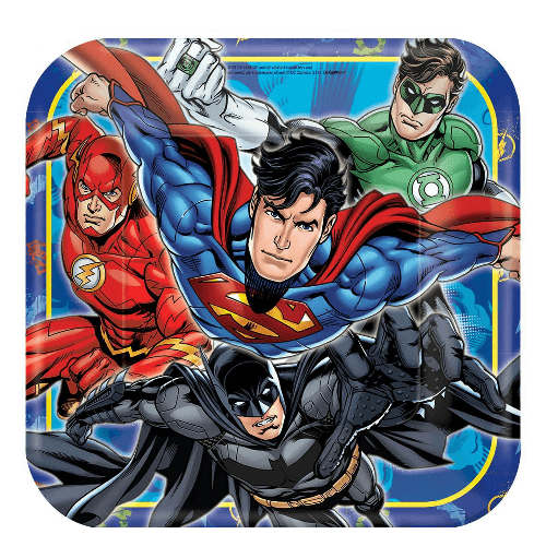 Justice League Square Paper Plates