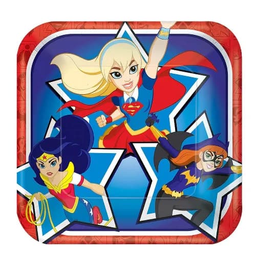 Dc Superhero Girls Square Paper Plates