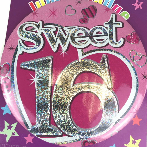 Sweet 16 Pink Jumbo Badge