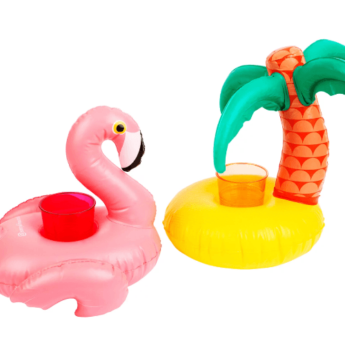 Flamingo & Palm Drink Floats 2Pieces