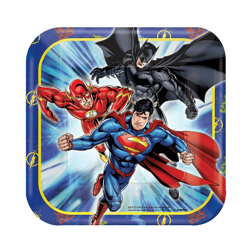 Justice League Square Paper Plates