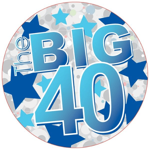 The Big 40 Blue Jumbo Badge