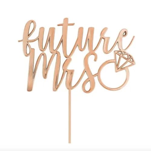 Future Mrs Blush Wedding Plastic Cake Topper