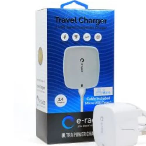 E-race Ultra Power Charger With Lightening Cable 3.4a