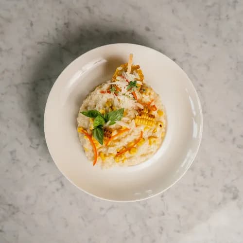 Cheese Risotto With Grilled Corn