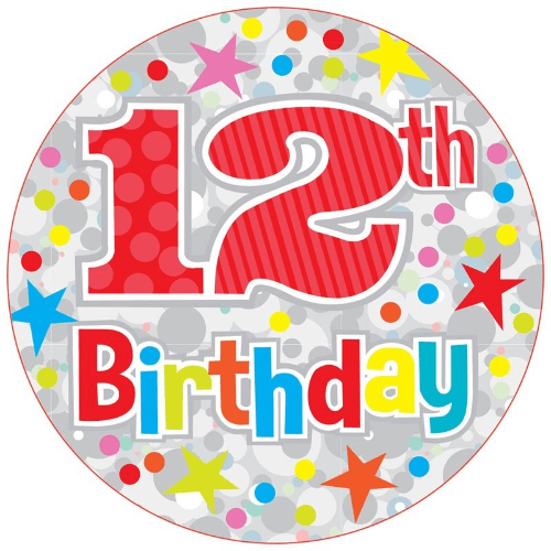 12th Birthday Jumbo Badge