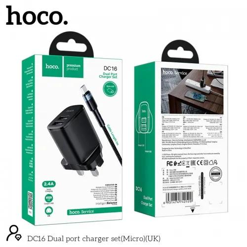 Hoco Dc16 Dual Port Charger With Type-c Cable 1m