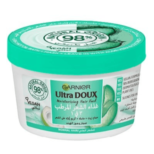 Garnier Ultra Doux Moisturising Aloe Vera 3-In-1 Hair Food For Normal Hair 390Ml