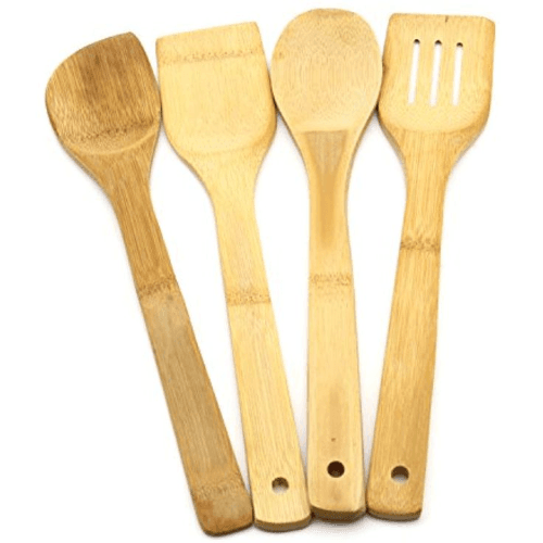 4Pcs Bamboo Cooking Utensils Set Wood Kitchen Tools