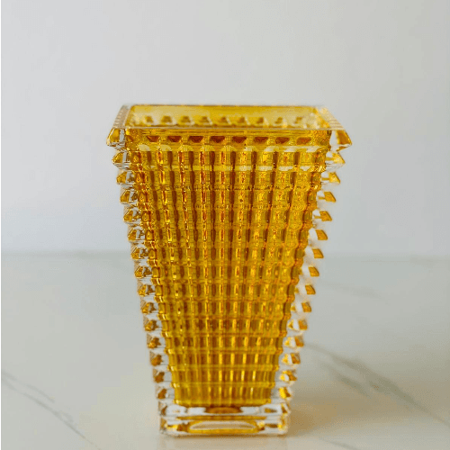 Crystal Vase With Gift Box- Yeloow