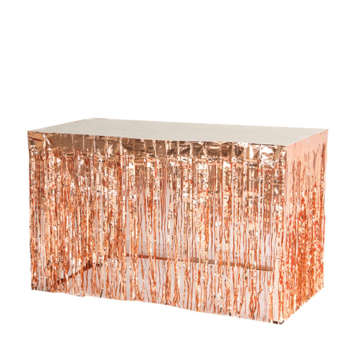 Rosegold Pkgd 1-ply Metallic Table Skirting 14ft