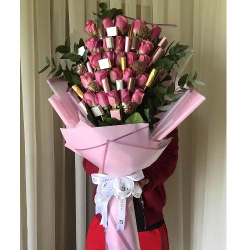 7 Long Bouquet, Pink Cover