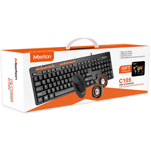 Meetion C105 3 In 1 Standard Keyboard, Mouse And Speaker Combo Set