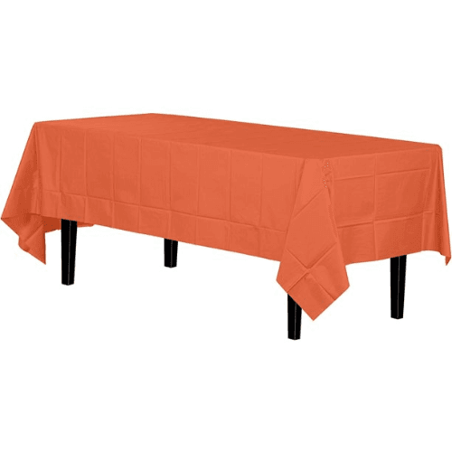 Orange Plastic Rectangular Tablecover  54 x 108IN