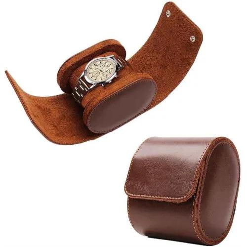 1 Slot Travel Watch Roll Case Brown Color