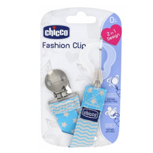 Chicco Ribbon Soother-Clipper 2-in-1 ( Blue)