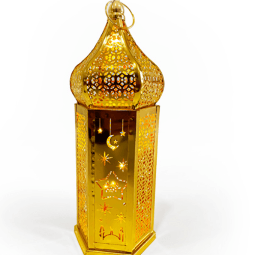 Ramadan Lantern Metal Gold Color Box B/o (L) 21924-6