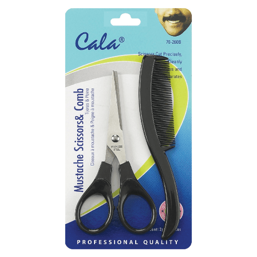 Cala Mustache Scissors &Comb-70-260B