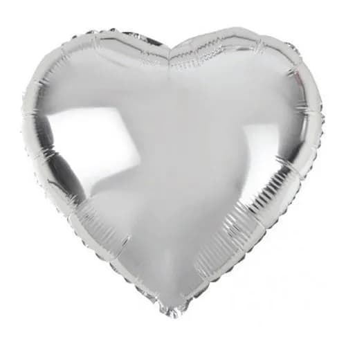 18`` Heart Silver With Helium