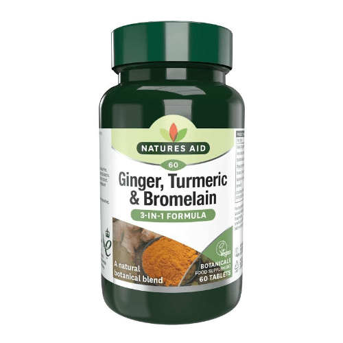 Natures Aid Ginger & Tumeric & Bromelain 60 Tab