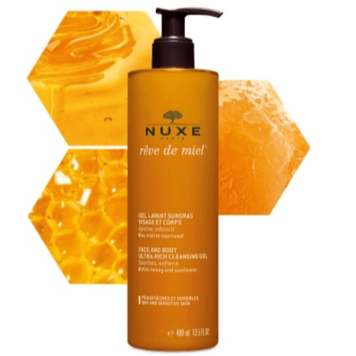 NUXE Rêve De Miel Face and Body Ultra-Rich Cleansing Gel Dry and Sensitive Skin 400ml 01OD