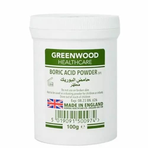 Boric Acid Powder Greenwood Carrom 100 gr