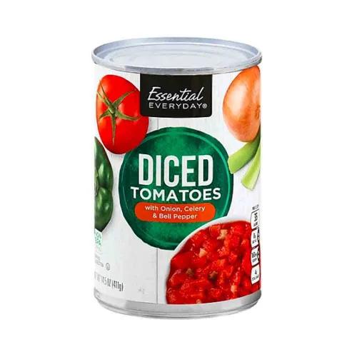 Essential Everyday Tomato Diced With Onion Celery & Bell Pepper 411 Gm